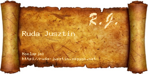 Ruda Jusztin névjegykártya